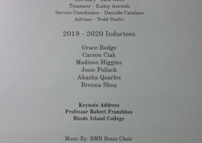 2019 Blackstone-Millville Regional High School Tri-Music Honor Society Induction Ceremony